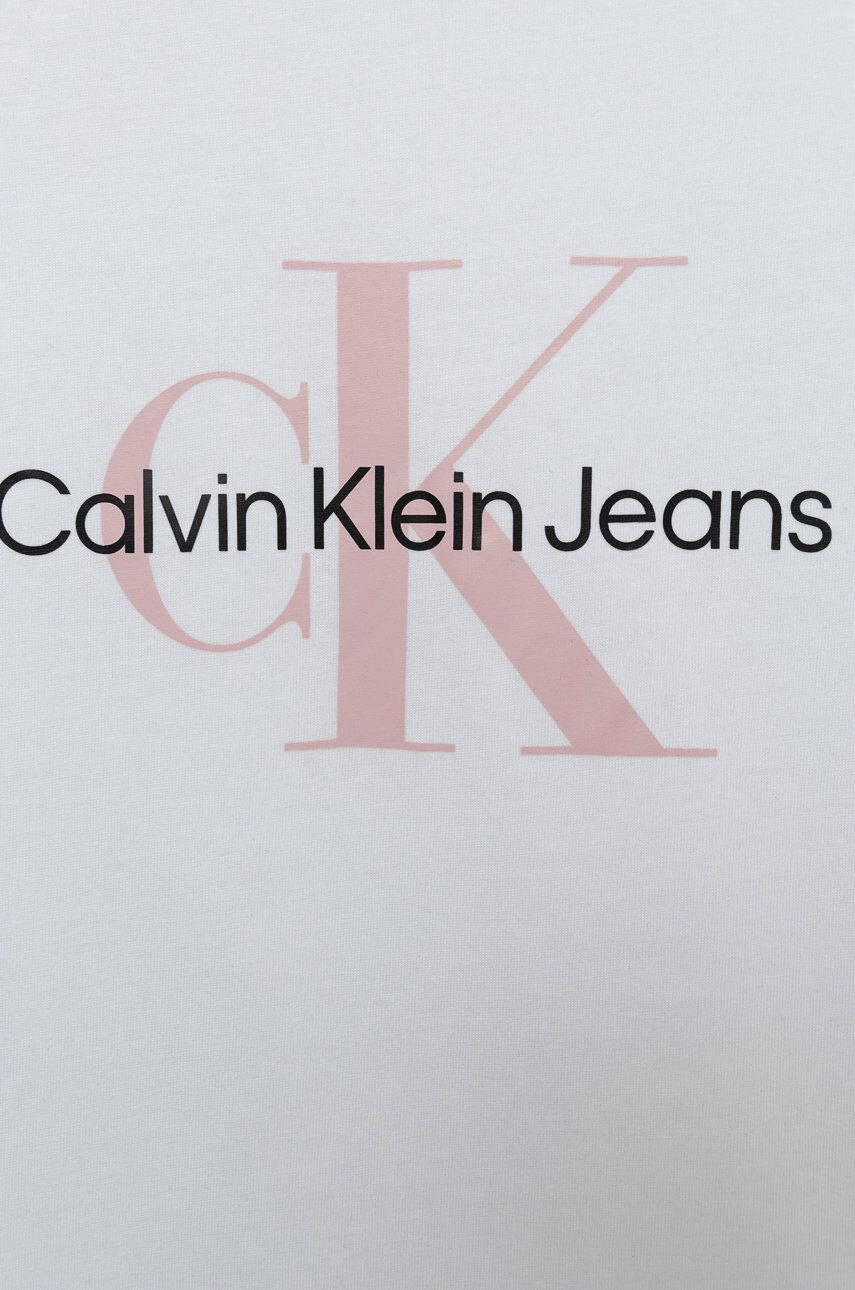 Calvin Klein Jeans Dětské bavlněné tričko růžová barva s potiskem - Pepit.cz