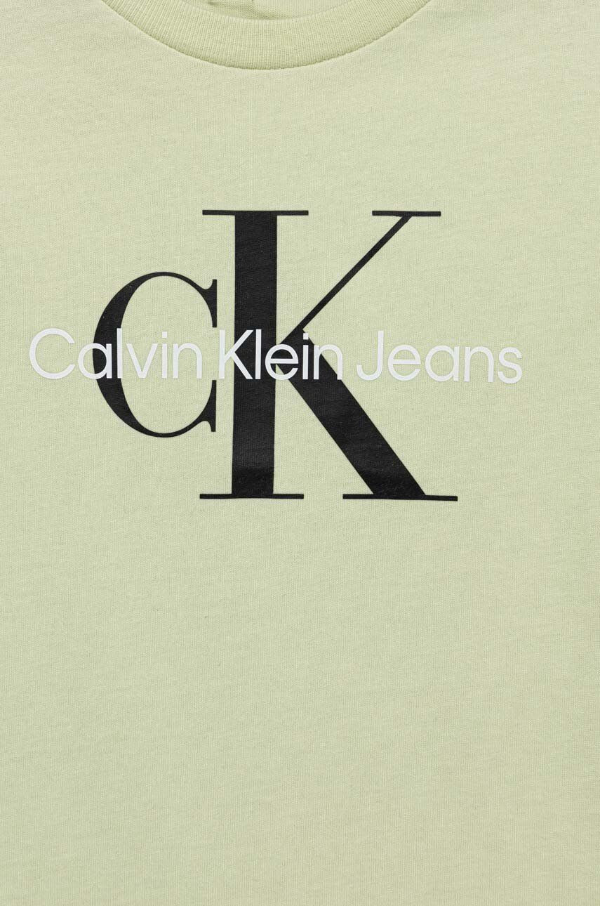 Calvin Klein Jeans Dětské bavlněné tričko černá barva s aplikací - Pepit.cz