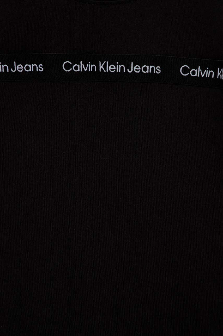 Calvin Klein Jeans Dětské bavlněné tričko černá barva s potiskem - Pepit.cz