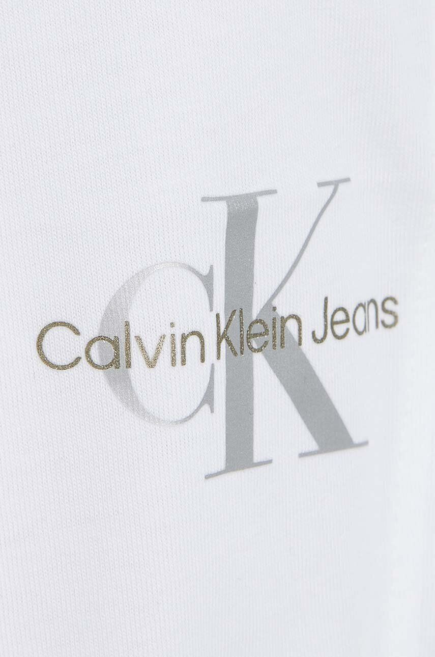 Calvin Klein Jeans Dětské bavlněné tričko bílá barva - Pepit.cz