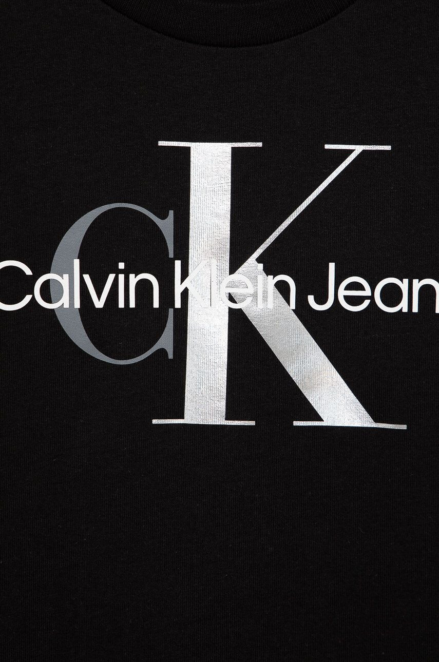 Calvin Klein Jeans Dětské bavlněné tričko černá barva - Pepit.cz