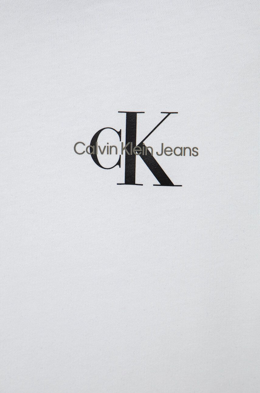 Calvin Klein Jeans Dětské bavlněné tričko bílá barva s potiskem - Pepit.cz