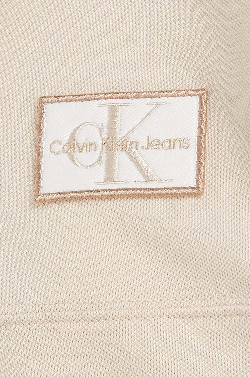 Calvin Klein Jeans Dětské polo tričko béžová barva s aplikací - Pepit.cz