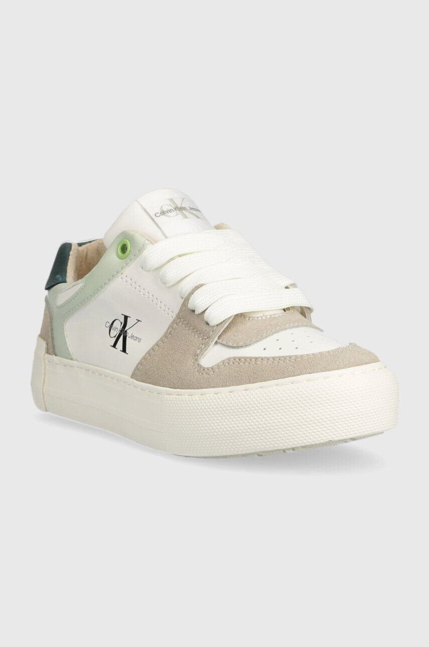 Calvin Klein Jeans Dětské sneakers boty béžová barva - Pepit.cz