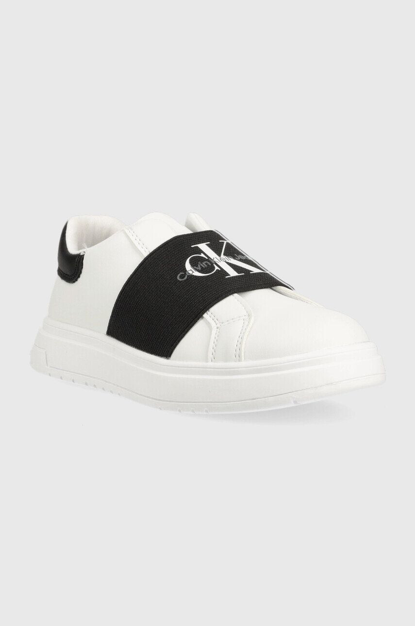 Calvin Klein Jeans Dětské sneakers boty bílá barva - Pepit.cz