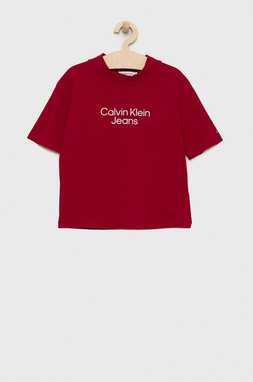 Calvin Klein Jeans Dětské tričko fialová barva - Pepit.cz