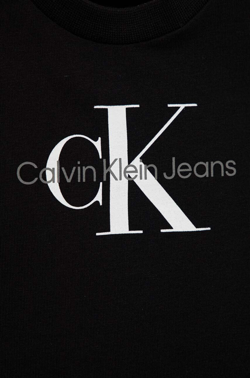 Calvin Klein Jeans Dětské tričko šedá barva s potiskem - Pepit.cz