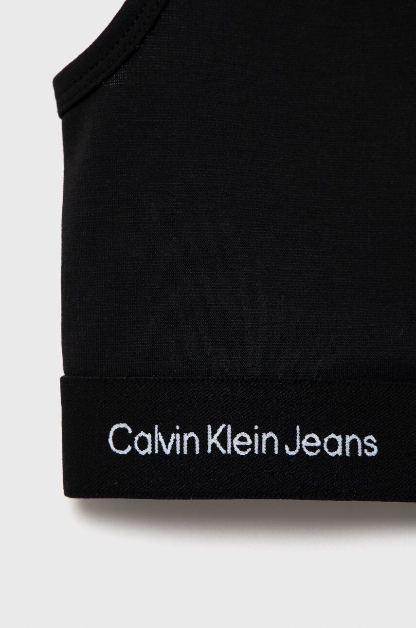 Calvin Klein Jeans Dětský top černá barva - Pepit.cz