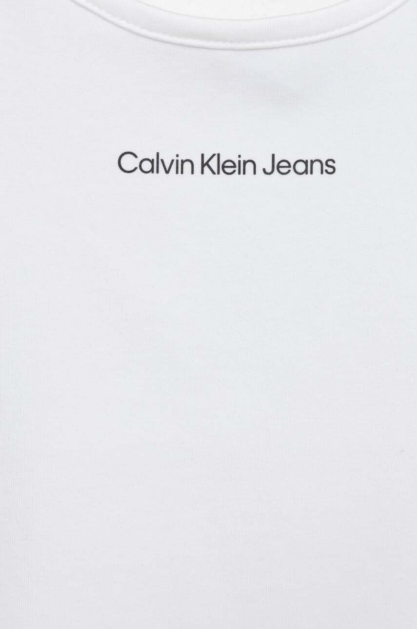 Calvin Klein Jeans Dětský top bílá barva - Pepit.cz