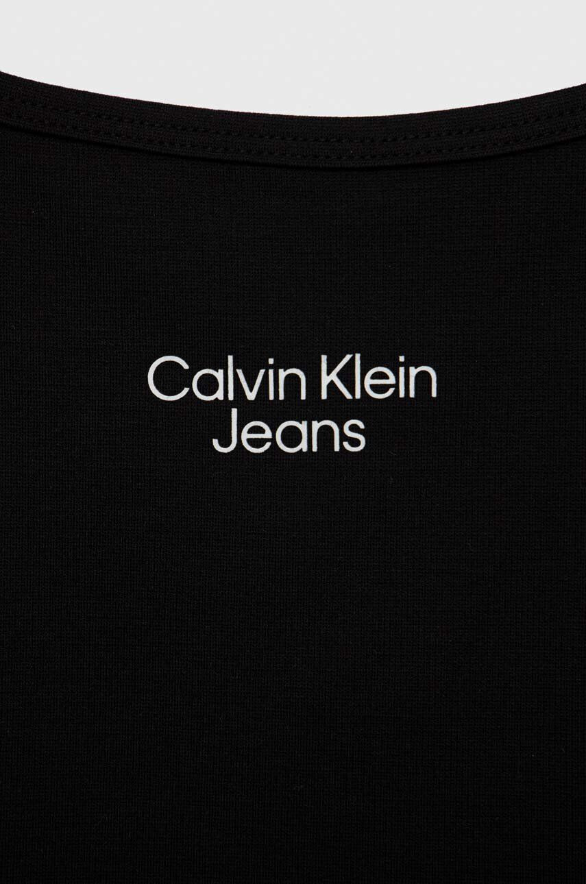 Calvin Klein Jeans Dětský top černá barva - Pepit.cz