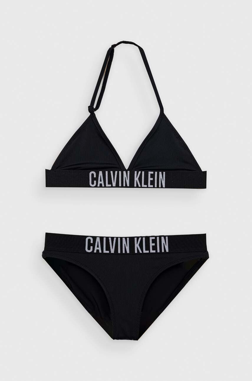 Calvin Klein Jeans Dvoudílné dětské plavky černá barva - Pepit.cz