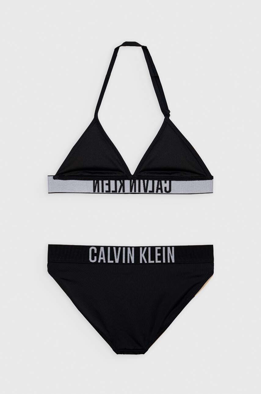 Calvin Klein Jeans Dvoudílné dětské plavky černá barva - Pepit.cz