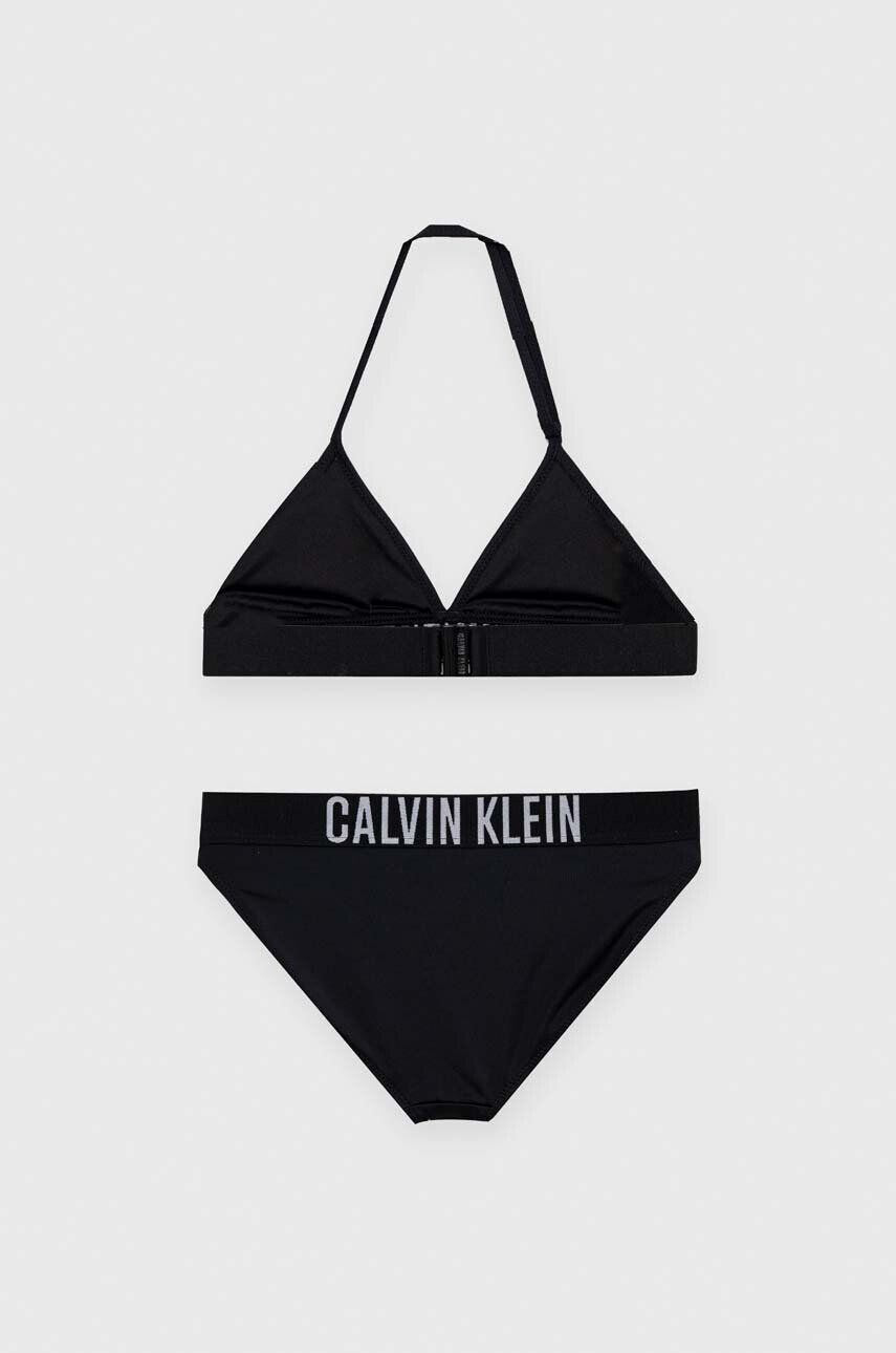 Calvin Klein Jeans Dvoudílné dětské plavky černá barva - Pepit.cz