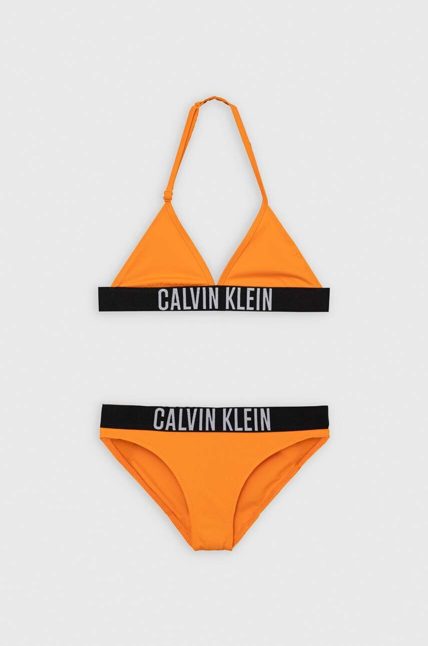 Calvin Klein Jeans Dvoudílné dětské plavky černá barva - Pepit.cz