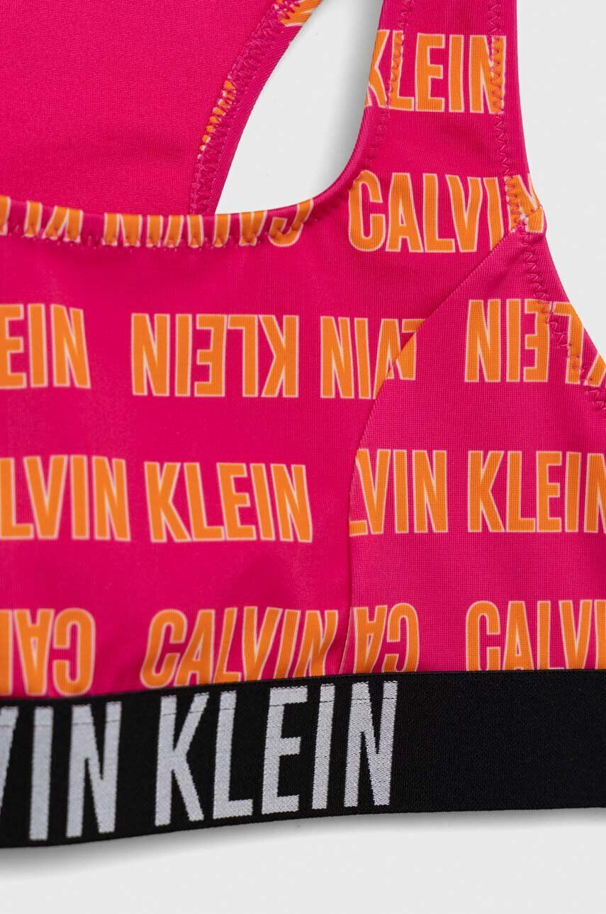 Calvin Klein Jeans Dvoudílné dětské plavky růžová barva - Pepit.cz