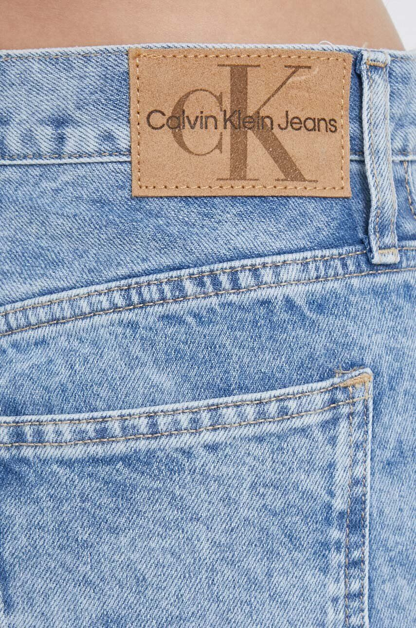 Calvin Klein Jeans Džínové šortky dámské hladké high waist - Pepit.cz