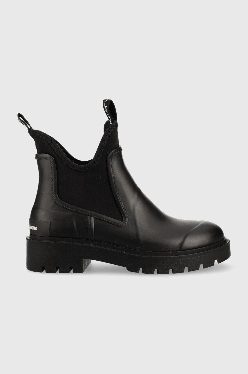 Calvin Klein Jeans Holínky Yw0yw01034 Bds Chelsea Rain Boots dámské černá barva - Pepit.cz