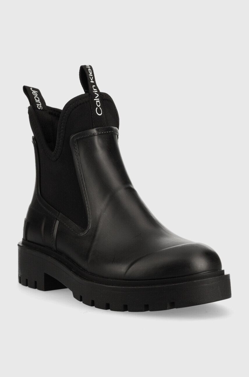 Calvin Klein Jeans Holínky Yw0yw01034 Bds Chelsea Rain Boots dámské černá barva - Pepit.cz