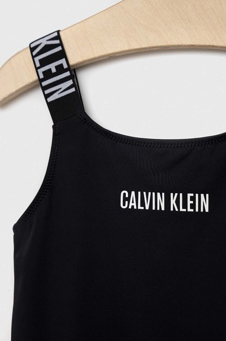 Calvin Klein Jeans Jednodílné dětské plavky černá barva - Pepit.cz