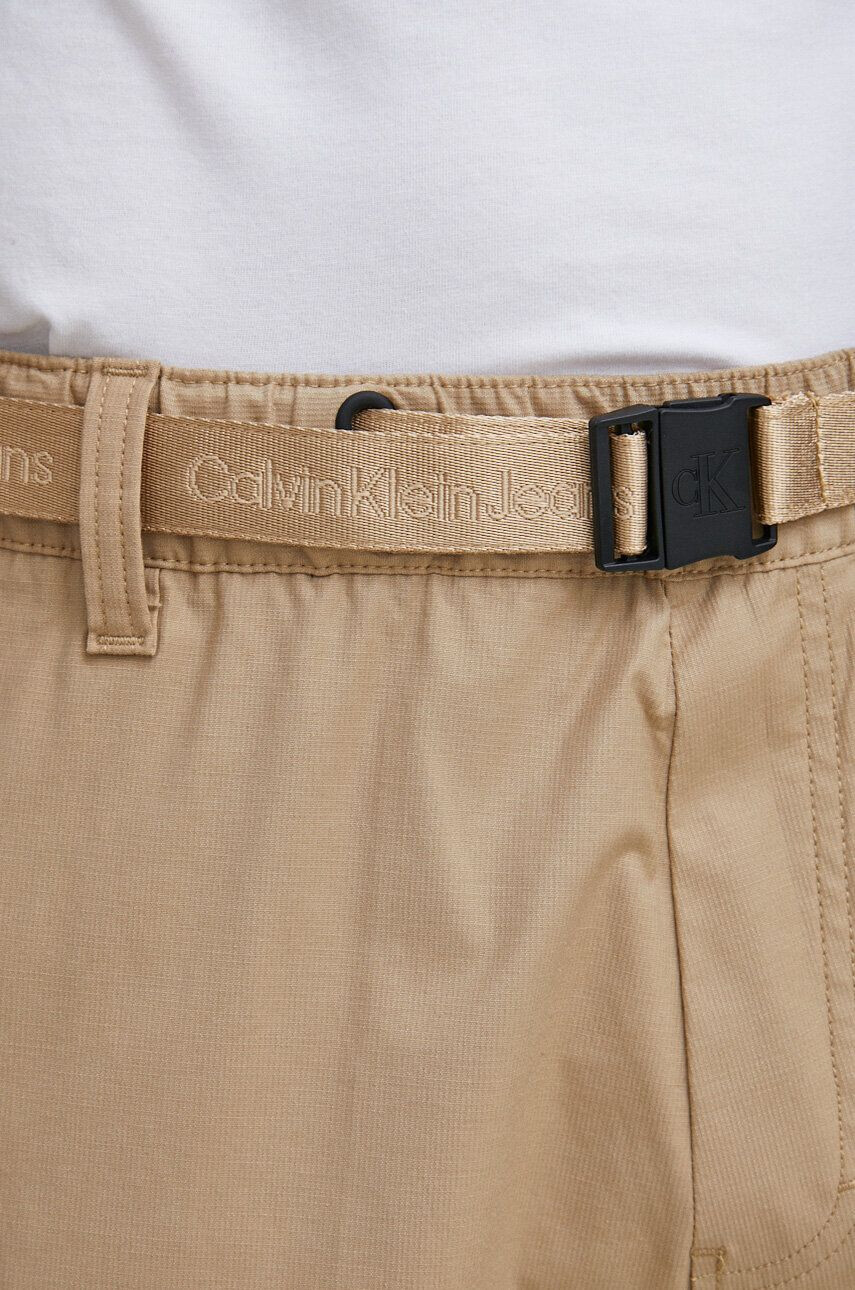 Calvin Klein Jeans Kalhoty pánské hnědá barva jednoduché - Pepit.cz