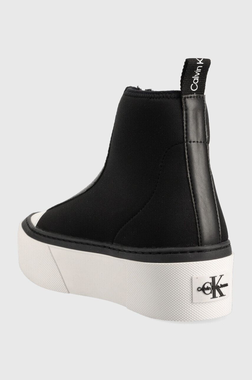 Calvin Klein Jeans Kecky Cupsole Flatform Mid Zip dámské černá barva - Pepit.cz