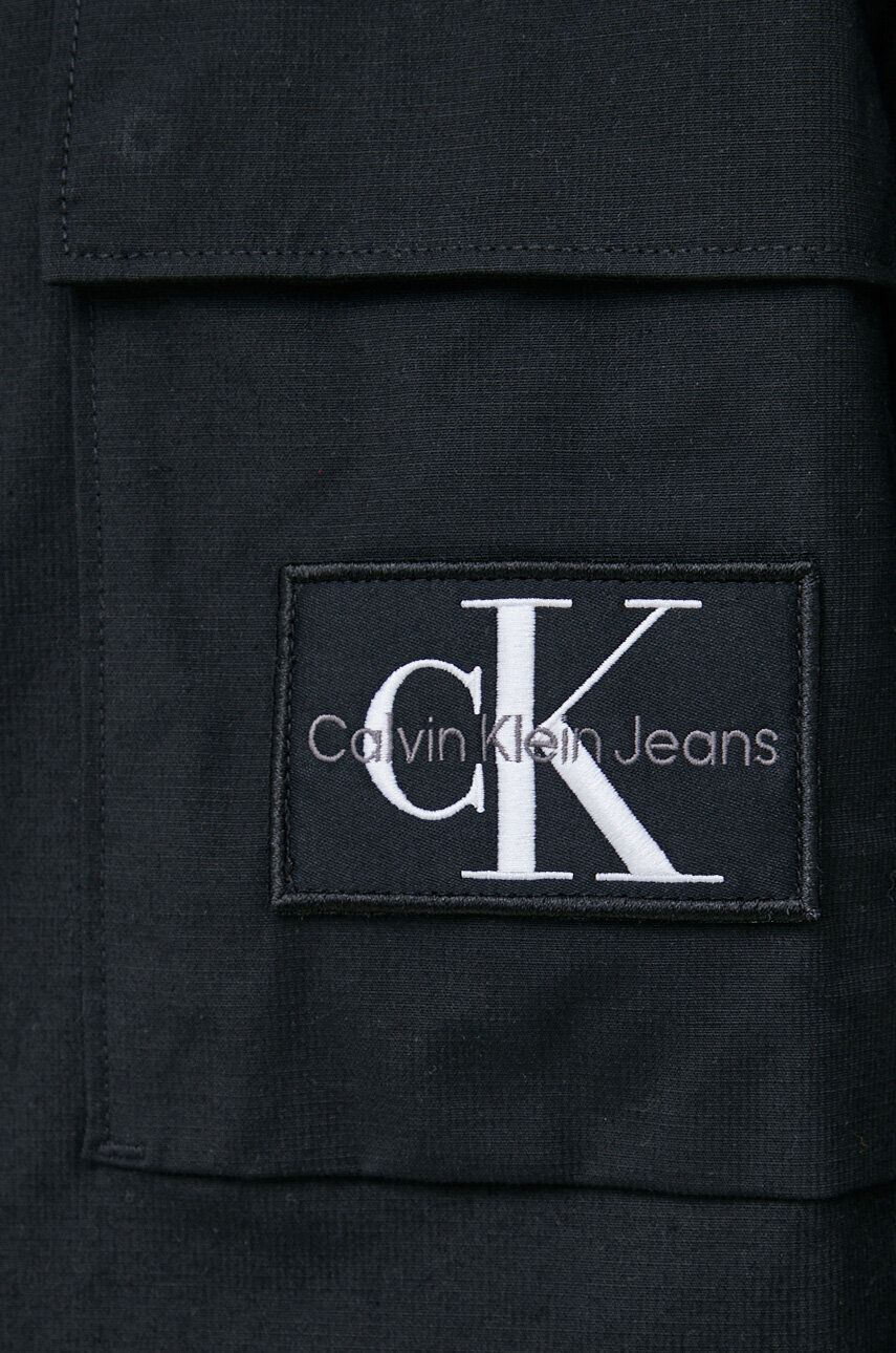 Calvin Klein Jeans Košile pánská černá barva relaxed s klasickým límcem - Pepit.cz