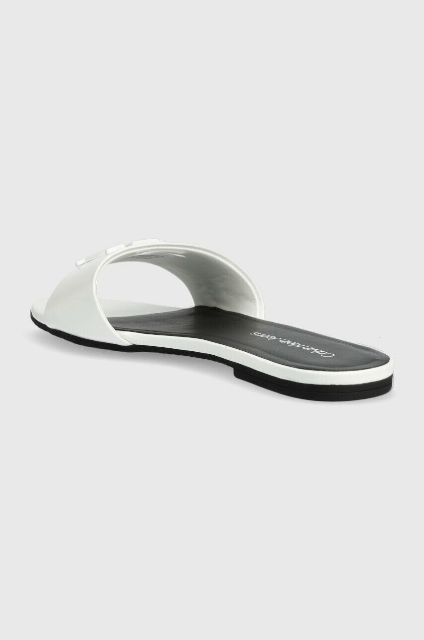 Calvin Klein Jeans Kožené pantofle FLAT SANDAL STRAP HW dámské bílá barva YW0YW00952 - Pepit.cz