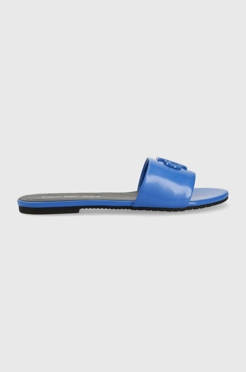 Calvin Klein Jeans Kožené pantofle FLAT SANDAL STRAP HW dámské YW0YW00952 - Pepit.cz