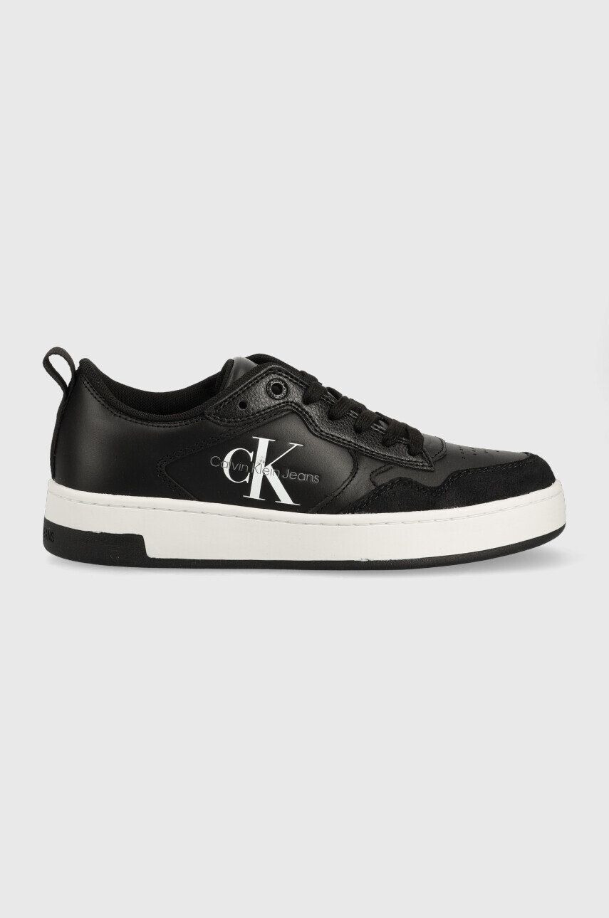 Calvin Klein Jeans Kožené sneakers boty černá barva - Pepit.cz