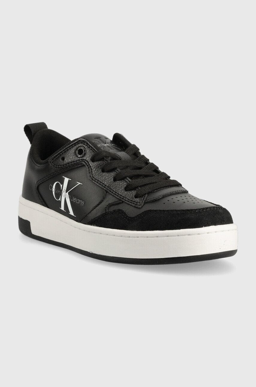 Calvin Klein Jeans Kožené sneakers boty černá barva - Pepit.cz