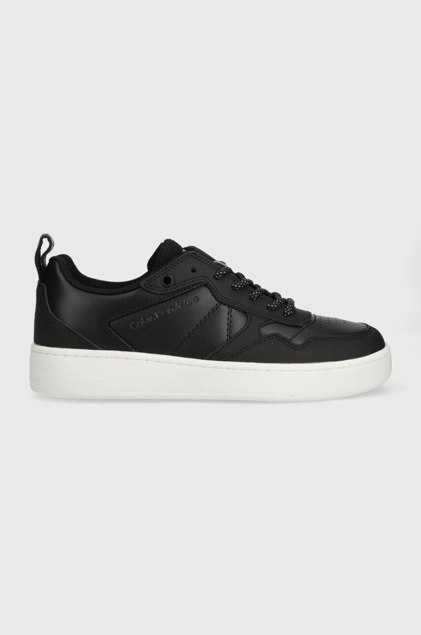 Calvin Klein Jeans Kožené sneakers boty BASKET CUPSOLE LACEU černá barva YW0YW01050 - Pepit.cz