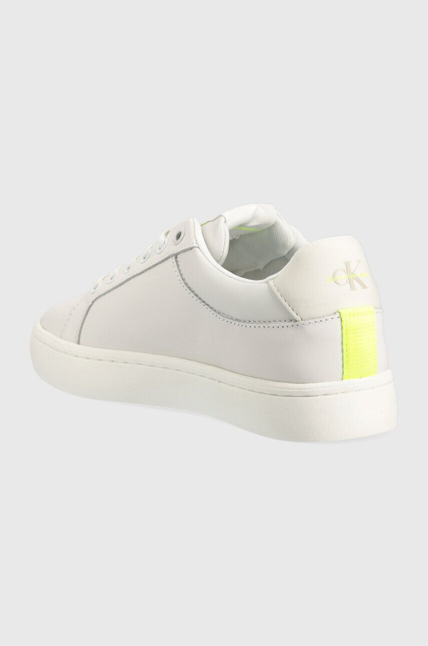 Calvin Klein Jeans Kožené sneakers boty CLASSIC CUPSOLE FLUO CONTRAST WN bílá barva YW0YW00912 - Pepit.cz