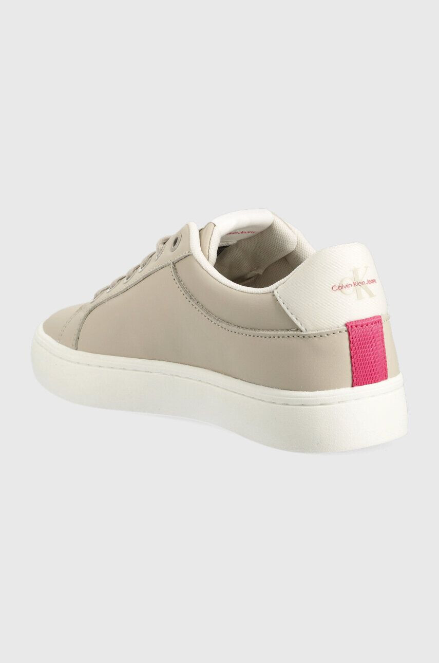 Calvin Klein Jeans Kožené sneakers boty CLASSIC CUPSOLE FLUO CONTRAST WN béžová barva YW0YW00912 - Pepit.cz