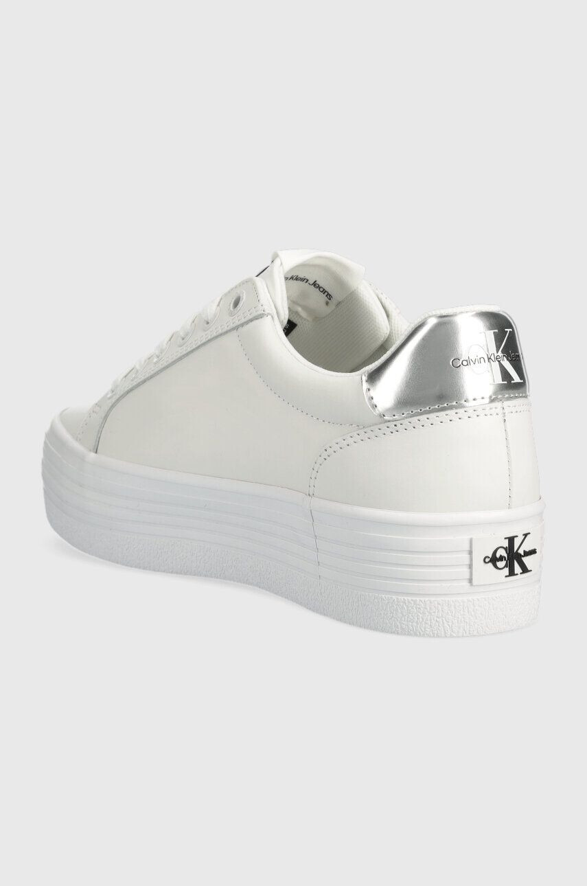 Calvin Klein Jeans Kožené sneakers boty VULC FLATFORM LACEUP bílá barva YW0YW01220 - Pepit.cz