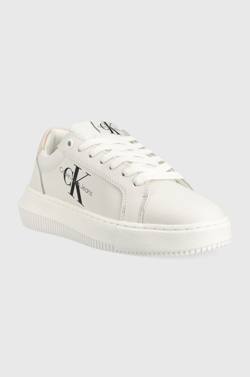 Calvin Klein Jeans Kožené sneakers boty YW0YW00823 CHUNKY CUPSOLE MONOLOGO W - Pepit.cz