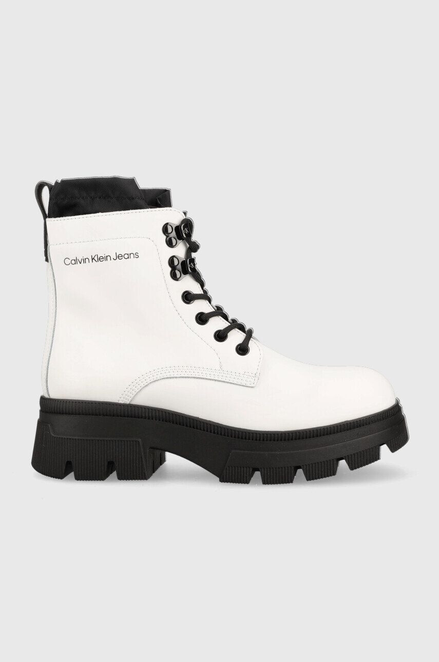 Calvin Klein Jeans Kožené workery Chunky Combat Laceup Hiking - Pepit.cz