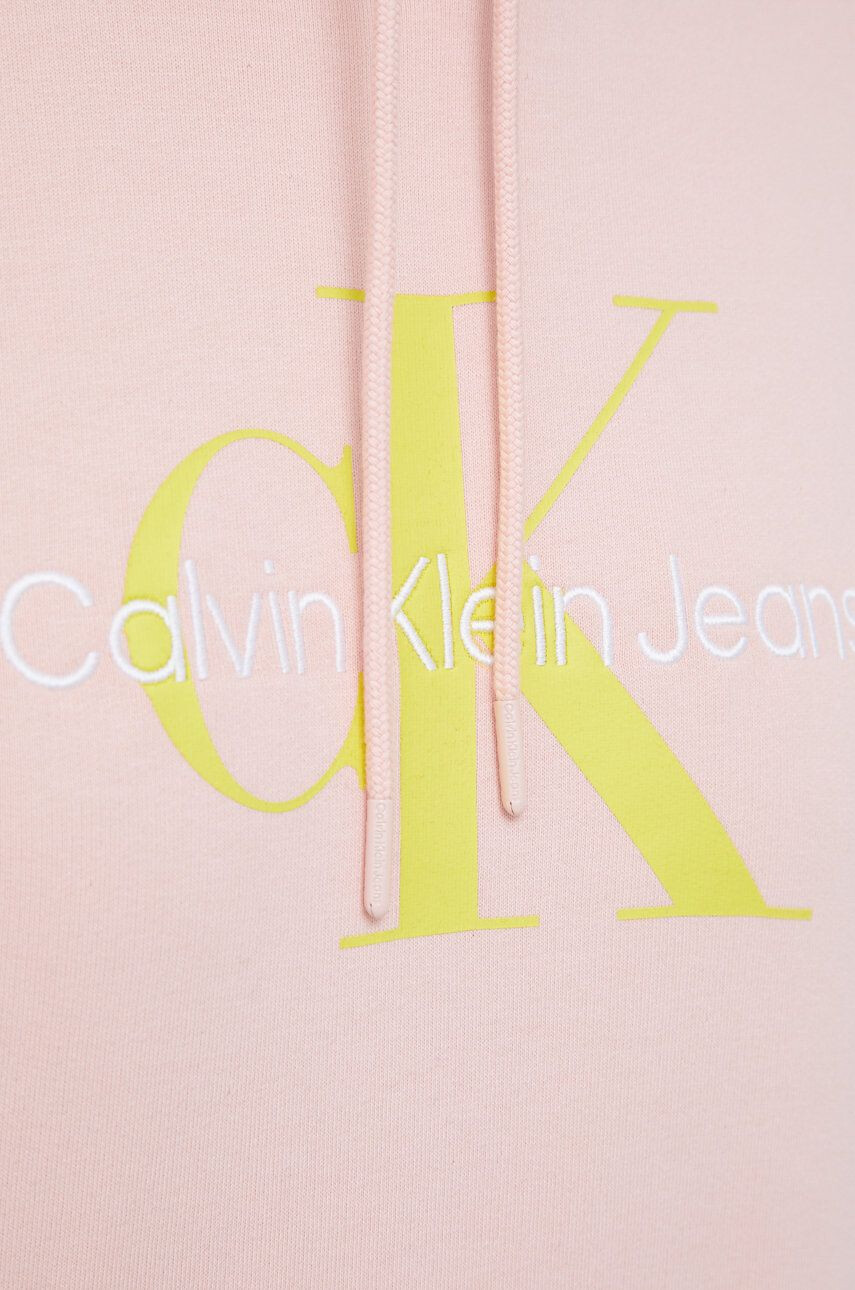 Calvin Klein Jeans Mikina dámská růžová barva hladká - Pepit.cz