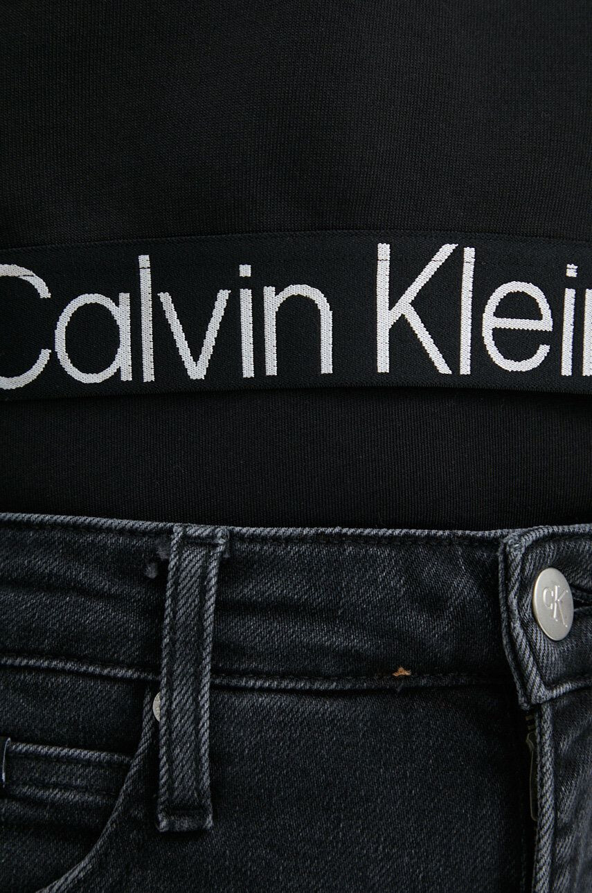 Calvin Klein Jeans Mikina pánská černá barva vzorovaná - Pepit.cz