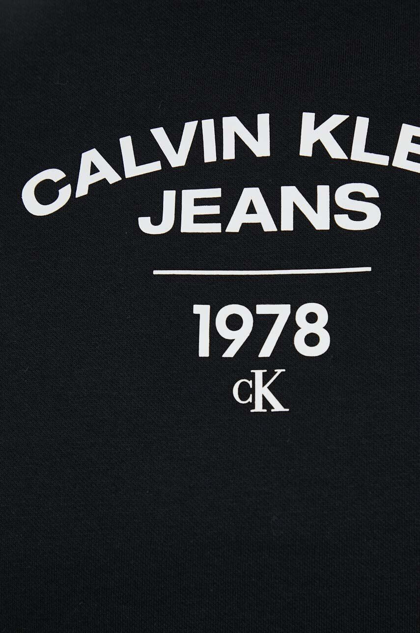 Calvin Klein Jeans Mikina dámská černá barva s potiskem - Pepit.cz