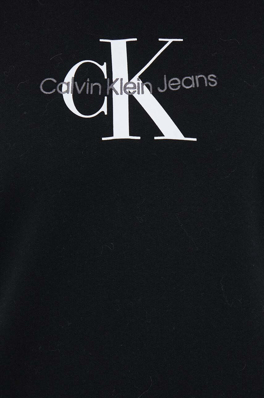 Calvin Klein Jeans Mikina pánská černá barva s potiskem - Pepit.cz