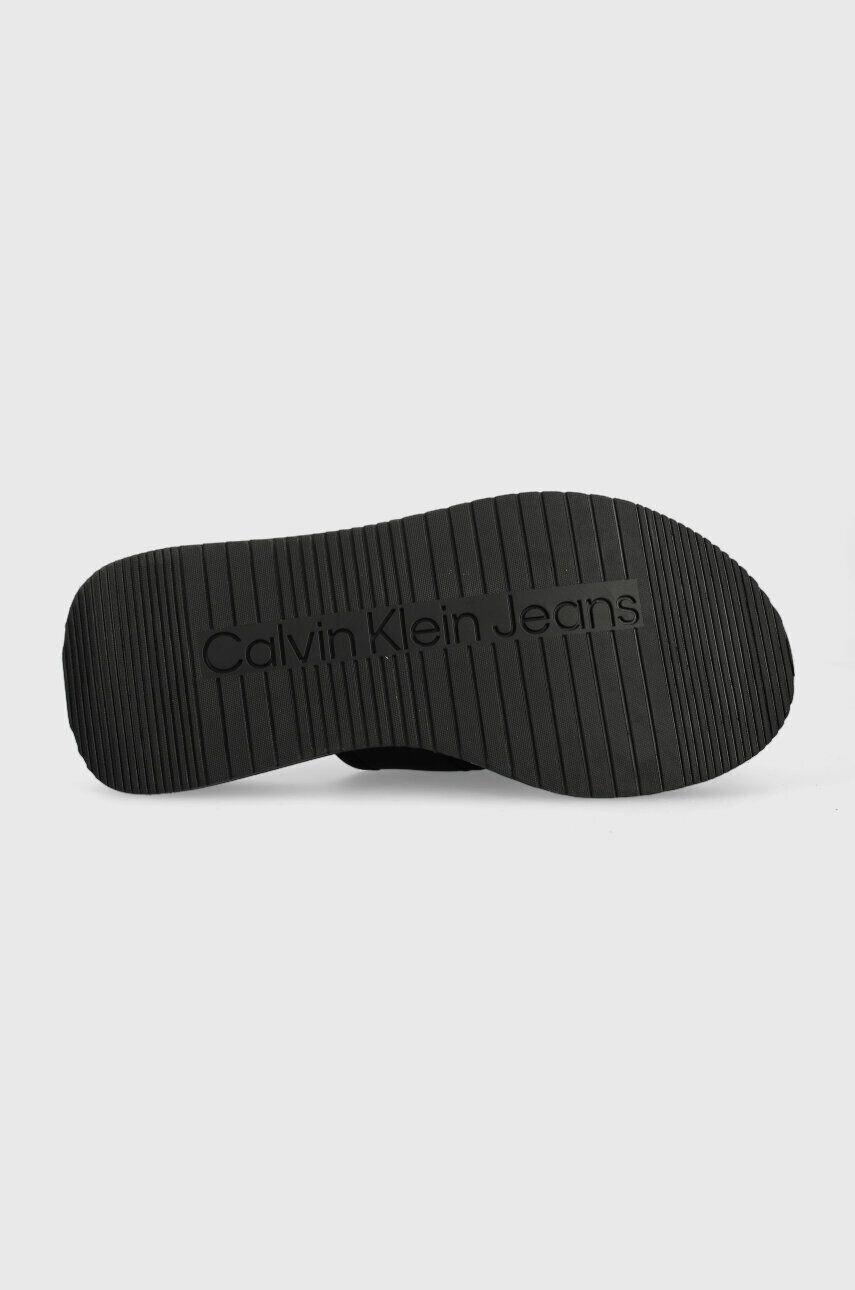 Calvin Klein Jeans Pantofle PREFRESATO SANDAL SOFTNY dámské černá barva na platformě YW0YW00968 - Pepit.cz