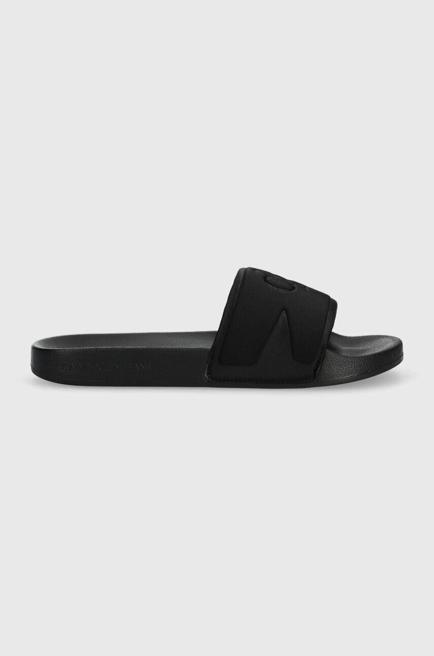 Calvin Klein Jeans Pantofle SLIDE HIGH/LOW FREQUENCY WN dámské černá barva YW0YW00999 - Pepit.cz