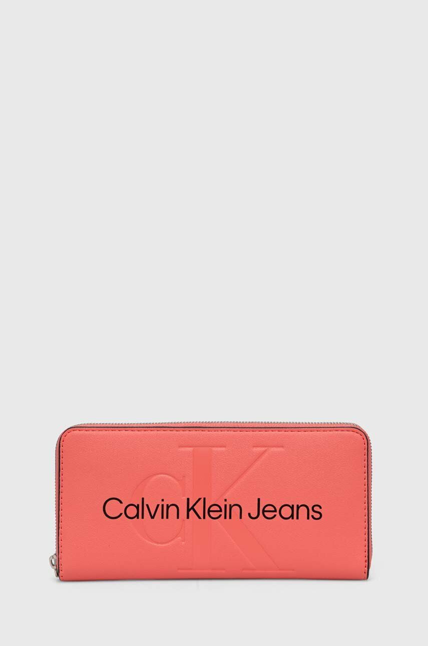 Calvin Klein Jeans Peněženka růžová barva - Pepit.cz