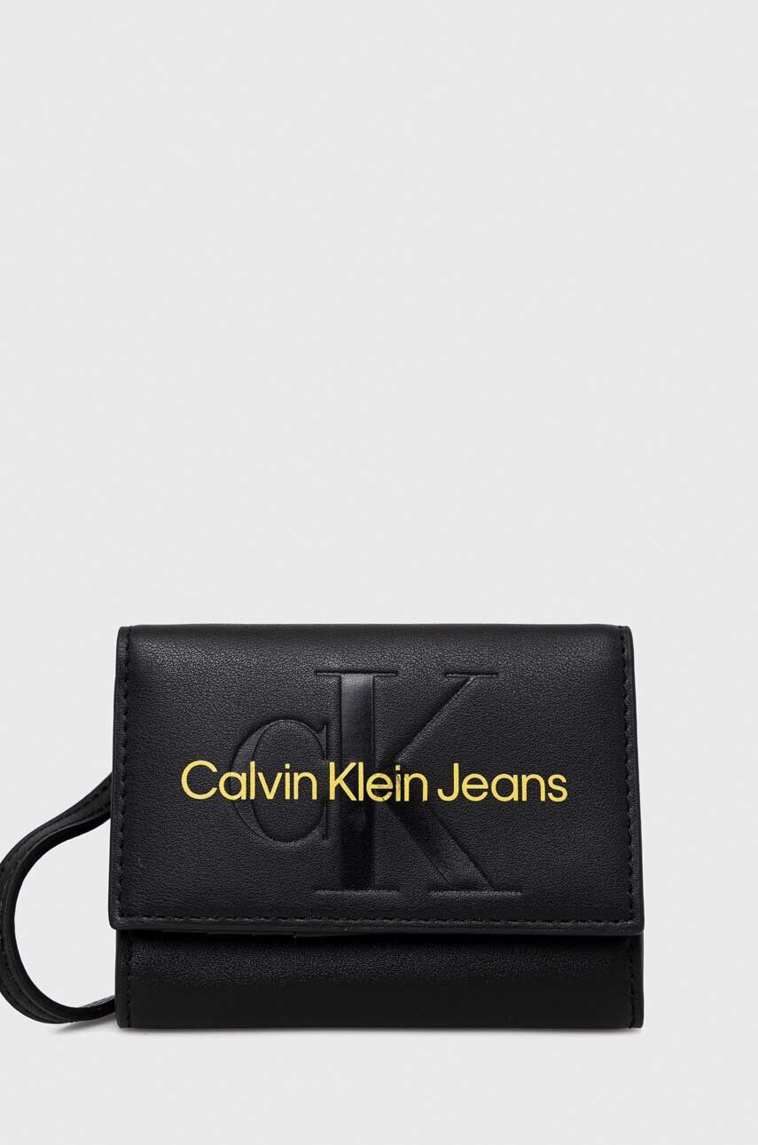 Calvin Klein Jeans Peněženka černá barva - Pepit.cz