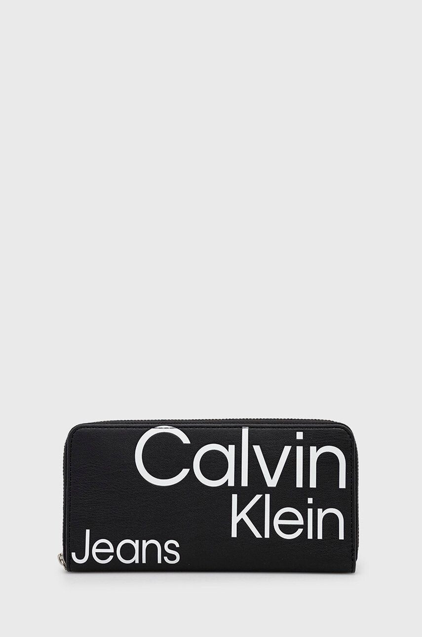 Calvin Klein Jeans Peněženka černá barva - Pepit.cz