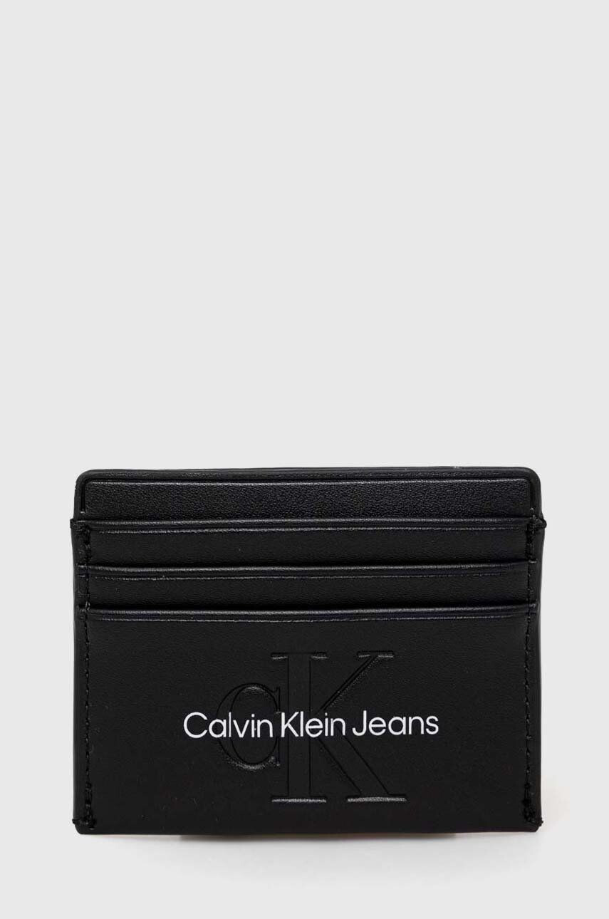 Calvin Klein Jeans Pouzdro na karty černá barva - Pepit.cz