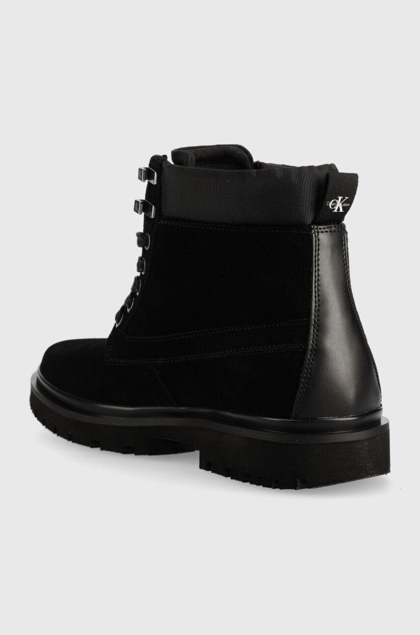 Calvin Klein Jeans Semišové boty Lug Mid Laceup Boot Hike pánské černá barva - Pepit.cz