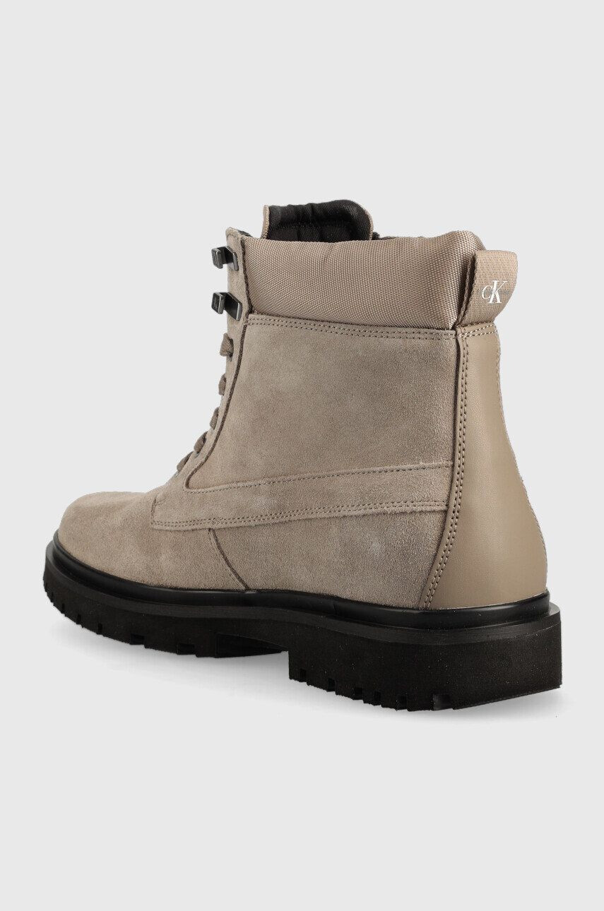 Calvin Klein Jeans Semišové boty Lug Mid Laceup Boot Hike pánské hnědá barva - Pepit.cz