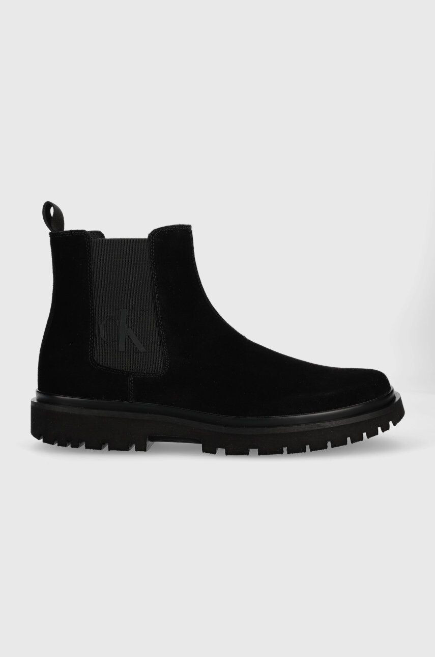 Calvin Klein Jeans Semišové kotníkové boty Lug Mid Chelsea Boot - Pepit.cz