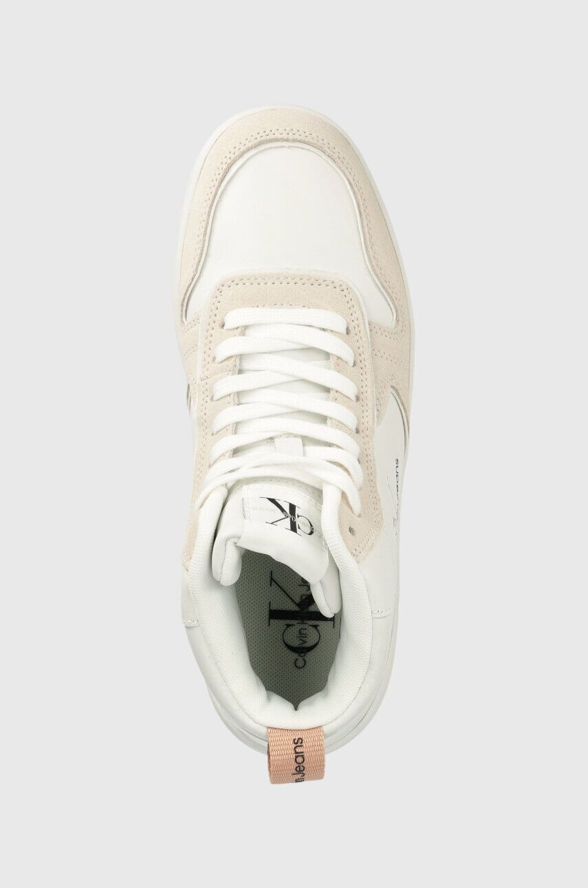 Calvin Klein Jeans Sneakers boty BASKET CUPSOLE MID IRREG LINE WN bílá barva YW0YW00921 - Pepit.cz